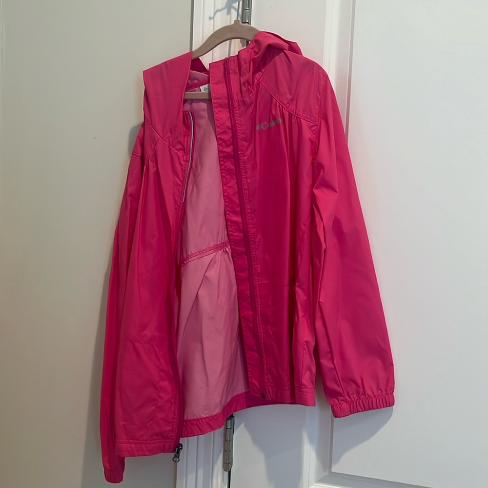 Kids Columbia rain jacket pink